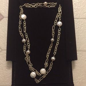 Pearl and Silver link necklace